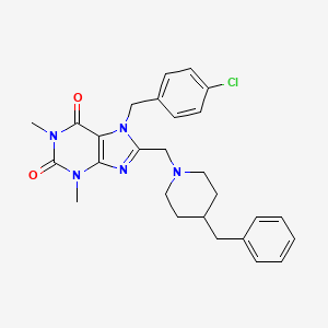 8-[(4-Benzylpiperidin-1-yl)methyl]-7-[(4-chlorophenyl)methyl]-1,3-dimethylpurine-2,6-dione