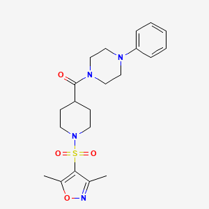 {1-[(3,5-Dimethyl-1,2-oxazol-4-yl)sulfonyl]piperidin-4-yl}(4-phenylpiperazin-1-yl)methanone