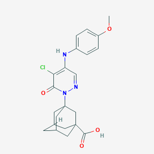 3-{5-Chloro-4-[(4-methoxyphenyl)amino]-6-oxo-1,6-dihydropyridazin-1-YL}adamantane-1-carboxylic acid