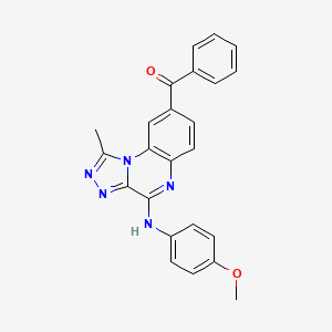 molecular formula C24H19N5O2 B11440705 {4-[(4-Methoxyphenyl)amino]-1-methyl[1,2,4]triazolo[4,3-a]quinoxalin-8-yl}(phenyl)methanone 