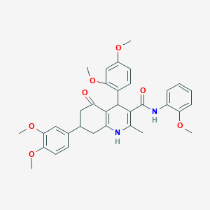 4-(2,4-dimethoxyphenyl)-7-(3,4-dimethoxyphenyl)-N-(2-methoxyphenyl)-2-methyl-5-oxo-1,4,5,6,7,8-hexahydroquinoline-3-carboxamide