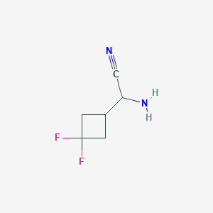 molecular formula C6H9ClF2N2 B1144074 2-Amino-2-(3,3-difluorocyclobutyl)acetonitrile CAS No. 1215166-79-2