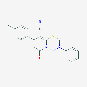 molecular formula C21H19N3OS B11440740 8-(4-methylphenyl)-6-oxo-3-phenyl-3,4,7,8-tetrahydro-2H,6H-pyrido[2,1-b][1,3,5]thiadiazine-9-carbonitrile 