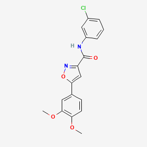 molecular formula C18H15ClN2O4 B11440755 N-(3-chlorophenyl)-5-(3,4-dimethoxyphenyl)-1,2-oxazole-3-carboxamide 