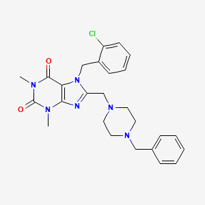 8-[(4-Benzylpiperazin-1-yl)methyl]-7-[(2-chlorophenyl)methyl]-1,3-dimethylpurine-2,6-dione