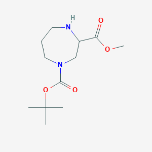 molecular formula C12H23ClN2O4 B1144078 1-叔丁基-3-甲基-1,4-二氮杂环戊烷-1,3-二羧酸酯 CAS No. 1253789-07-9