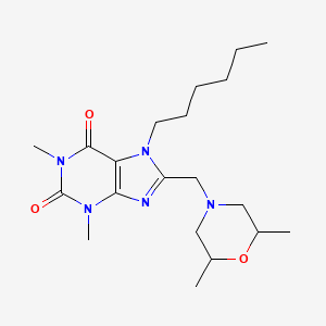 8-((2,6-dimethylmorpholino)methyl)-7-hexyl-1,3-dimethyl-1H-purine-2,6(3H,7H)-dione