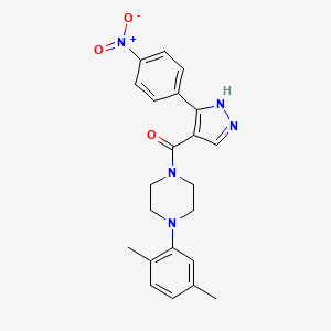 1-(2,5-Dimethylphenyl)-4-[3-(4-nitrophenyl)-1H-pyrazole-4-carbonyl]piperazine