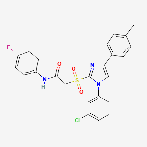 2-{[1-(3-chlorophenyl)-4-(4-methylphenyl)-1H-imidazol-2-yl]sulfonyl}-N-(4-fluorophenyl)acetamide