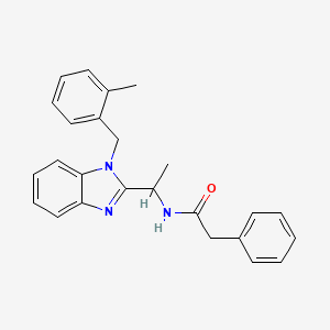 N-{1-[1-(2-methylbenzyl)-1H-benzimidazol-2-yl]ethyl}-2-phenylacetamide