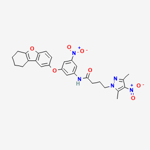 4-(3,5-dimethyl-4-nitro-1H-pyrazol-1-yl)-N-[3-nitro-5-(6,7,8,9-tetrahydrodibenzo[b,d]furan-2-yloxy)phenyl]butanamide