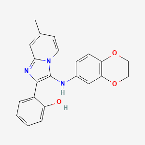 2-[3-(2,3-Dihydro-1,4-benzodioxin-6-ylamino)-7-methylimidazo[1,2-a]pyridin-2-yl]phenol