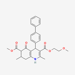 3-(2-Methoxyethyl) 6-methyl 4-(biphenyl-4-yl)-2,7-dimethyl-5-oxo-1,4,5,6,7,8-hexahydroquinoline-3,6-dicarboxylate