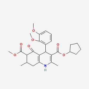 3-Cyclopentyl 6-methyl 4-(2,3-dimethoxyphenyl)-2,7-dimethyl-5-oxo-1,4,5,6,7,8-hexahydroquinoline-3,6-dicarboxylate