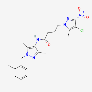 4-(4-chloro-5-methyl-3-nitro-1H-pyrazol-1-yl)-N-[3,5-dimethyl-1-(2-methylbenzyl)-1H-pyrazol-4-yl]butanamide