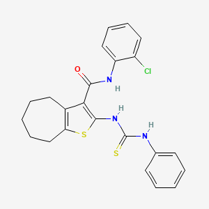 N-(2-chlorophenyl)-2-[(phenylcarbamothioyl)amino]-5,6,7,8-tetrahydro-4H-cyclohepta[b]thiophene-3-carboxamide