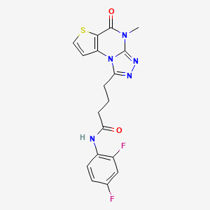 molecular formula C18H15F2N5O2S B11440943 N-(2,4-difluorophenyl)-4-(4-methyl-5-oxo-4,5-dihydrothieno[2,3-e][1,2,4]triazolo[4,3-a]pyrimidin-1-yl)butanamide 