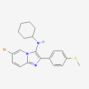 molecular formula C20H22BrN3S B11440973 6-bromo-N-cyclohexyl-2-[4-(methylsulfanyl)phenyl]imidazo[1,2-a]pyridin-3-amine 