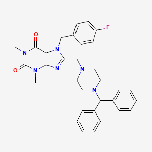 8-[(4-Benzhydrylpiperazin-1-yl)methyl]-7-[(4-fluorophenyl)methyl]-1,3-dimethylpurine-2,6-dione