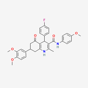 7-(3,4-dimethoxyphenyl)-4-(4-fluorophenyl)-N-(4-methoxyphenyl)-2-methyl-5-oxo-1,4,5,6,7,8-hexahydroquinoline-3-carboxamide