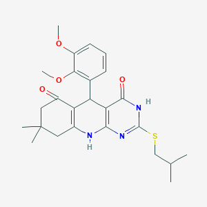 5-(2,3-dimethoxyphenyl)-8,8-dimethyl-2-[(2-methylpropyl)sulfanyl]-5,8,9,10-tetrahydropyrimido[4,5-b]quinoline-4,6(3H,7H)-dione