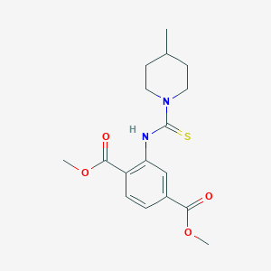 molecular formula C17H22N2O4S B11441046 Dimethyl 2-{[(4-methylpiperidin-1-yl)carbonothioyl]amino}terephthalate 