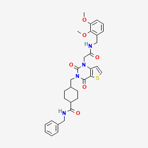 N-benzyl-4-((1-(2-((2,3-dimethoxybenzyl)amino)-2-oxoethyl)-2,4-dioxo-1,2-dihydrothieno[3,2-d]pyrimidin-3(4H)-yl)methyl)cyclohexanecarboxamide