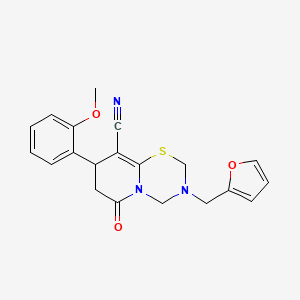 3-(furan-2-ylmethyl)-8-(2-methoxyphenyl)-6-oxo-3,4,7,8-tetrahydro-2H,6H-pyrido[2,1-b][1,3,5]thiadiazine-9-carbonitrile