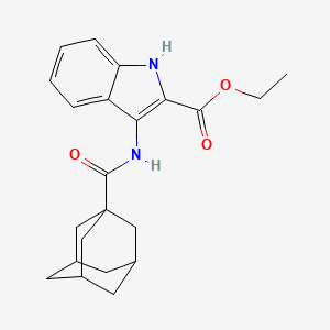 molecular formula C22H26N2O3 B11441071 Ethyl 3-(adamantane-1-amido)-1H-indole-2-carboxylate 