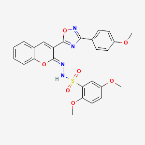 2,5-Dimethoxy-N'-[(2Z)-3-[3-(4-methoxyphenyl)-1,2,4-oxadiazol-5-YL]-2H-chromen-2-ylidene]benzene-1-sulfonohydrazide