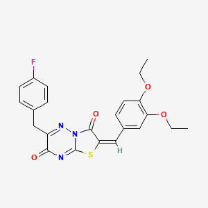 (2E)-2-(3,4-diethoxybenzylidene)-6-(4-fluorobenzyl)-7H-[1,3]thiazolo[3,2-b][1,2,4]triazine-3,7(2H)-dione