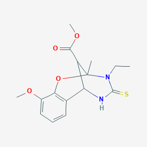 methyl 3-ethyl-10-methoxy-2-methyl-4-thioxo-3,4,5,6-tetrahydro-2H-2,6-methano-1,3,5-benzoxadiazocine-11-carboxylate