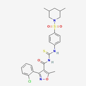 3-(2-chlorophenyl)-N-({4-[(3,5-dimethylpiperidin-1-yl)sulfonyl]phenyl}carbamothioyl)-5-methyl-1,2-oxazole-4-carboxamide