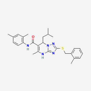 N-(2,4-dimethylphenyl)-5-methyl-2-[(2-methylbenzyl)sulfanyl]-7-(2-methylpropyl)-4,7-dihydro[1,2,4]triazolo[1,5-a]pyrimidine-6-carboxamide