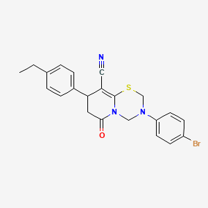 3-(4-bromophenyl)-8-(4-ethylphenyl)-6-oxo-3,4,7,8-tetrahydro-2H,6H-pyrido[2,1-b][1,3,5]thiadiazine-9-carbonitrile