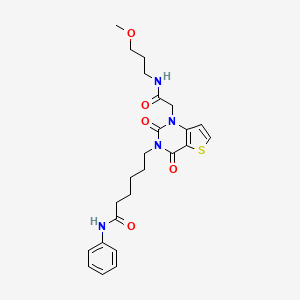 6-[1-{2-[(3-methoxypropyl)amino]-2-oxoethyl}-2,4-dioxo-1,4-dihydrothieno[3,2-d]pyrimidin-3(2H)-yl]-N-phenylhexanamide