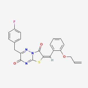 molecular formula C22H16FN3O3S B11441168 (2E)-6-(4-fluorobenzyl)-2-[2-(prop-2-en-1-yloxy)benzylidene]-7H-[1,3]thiazolo[3,2-b][1,2,4]triazine-3,7(2H)-dione 