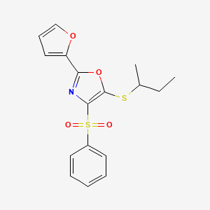 molecular formula C17H17NO4S2 B11441197 5-(Sec-butylsulfanyl)-2-(2-furyl)-1,3-oxazol-4-yl phenyl sulfone 