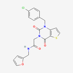 molecular formula C20H16ClN3O4S B11441203 2-(1-(4-chlorobenzyl)-2,4-dioxo-1,4-dihydrothieno[3,2-d]pyrimidin-3(2H)-yl)-N-(furan-2-ylmethyl)acetamide 