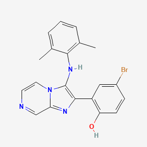 4-Bromo-2-{3-[(2,6-dimethylphenyl)amino]imidazo[1,2-a]pyrazin-2-yl}phenol