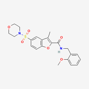 N-[(2-Methoxyphenyl)methyl]-3-methyl-5-(morpholine-4-sulfonyl)-1-benzofuran-2-carboxamide