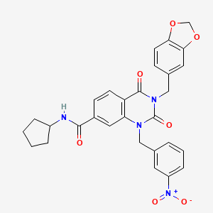 3-(1,3-benzodioxol-5-ylmethyl)-N-cyclopentyl-1-(3-nitrobenzyl)-2,4-dioxo-1,2,3,4-tetrahydroquinazoline-7-carboxamide