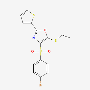 4-[(4-Bromophenyl)sulfonyl]-5-(ethylsulfanyl)-2-(thiophen-2-yl)-1,3-oxazole