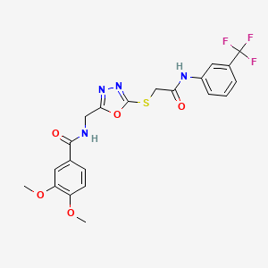 3,4-dimethoxy-N-({5-[(2-oxo-2-{[3-(trifluoromethyl)phenyl]amino}ethyl)thio]-1,3,4-oxadiazol-2-yl}methyl)benzamide