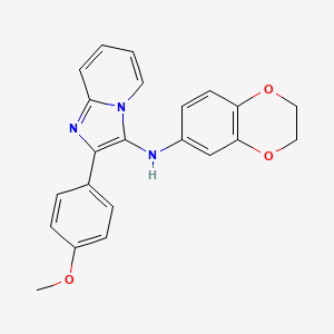 molecular formula C22H19N3O3 B11441310 N-(2,3-dihydro-1,4-benzodioxin-6-yl)-2-(4-methoxyphenyl)imidazo[1,2-a]pyridin-3-amine 