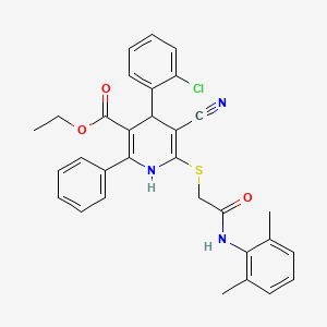 Ethyl 4-(2-chlorophenyl)-5-cyano-6-({2-[(2,6-dimethylphenyl)amino]-2-oxoethyl}sulfanyl)-2-phenyl-1,4-dihydropyridine-3-carboxylate