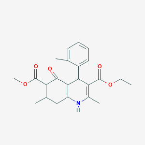 3-Ethyl 6-methyl 2,7-dimethyl-4-(2-methylphenyl)-5-oxo-1,4,5,6,7,8-hexahydroquinoline-3,6-dicarboxylate