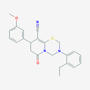 3-(2-ethylphenyl)-8-(3-methoxyphenyl)-6-oxo-3,4,7,8-tetrahydro-2H,6H-pyrido[2,1-b][1,3,5]thiadiazine-9-carbonitrile