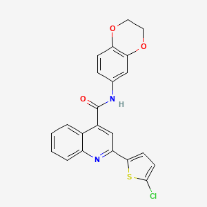 2-(5-chlorothiophen-2-yl)-N-(2,3-dihydro-1,4-benzodioxin-6-yl)quinoline-4-carboxamide