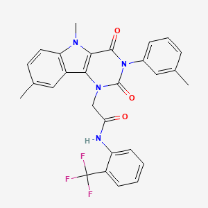 2-(5,8-dimethyl-2,4-dioxo-3-(m-tolyl)-2,3,4,5-tetrahydro-1H-pyrimido[5,4-b]indol-1-yl)-N-(2-(trifluoromethyl)phenyl)acetamide